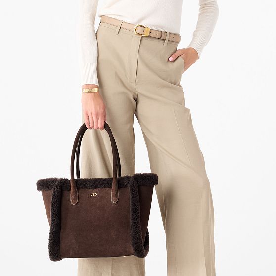 Sierra Shearling and Suede Tote