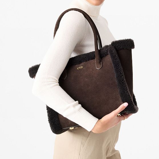 Sierra Shearling and Suede Tote