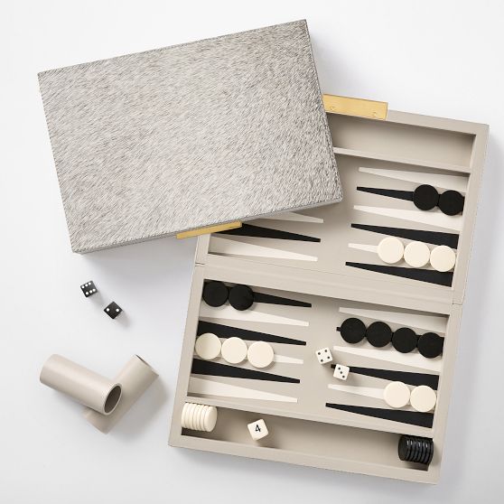Cowhide Backgammon Set