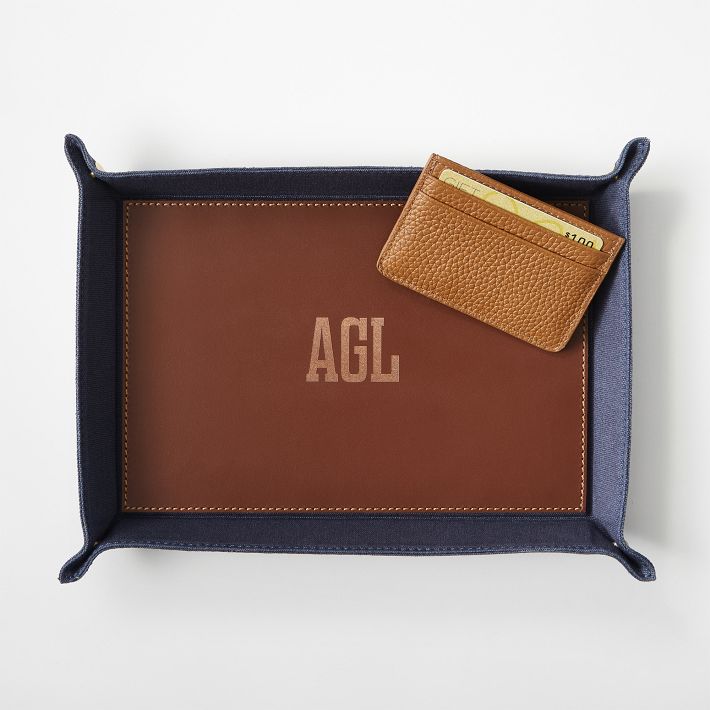Canvas and Leather Catchall Tray | Mark and Graham