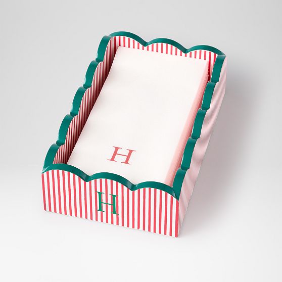 Scalloped Lacquer Guest Towel Holder