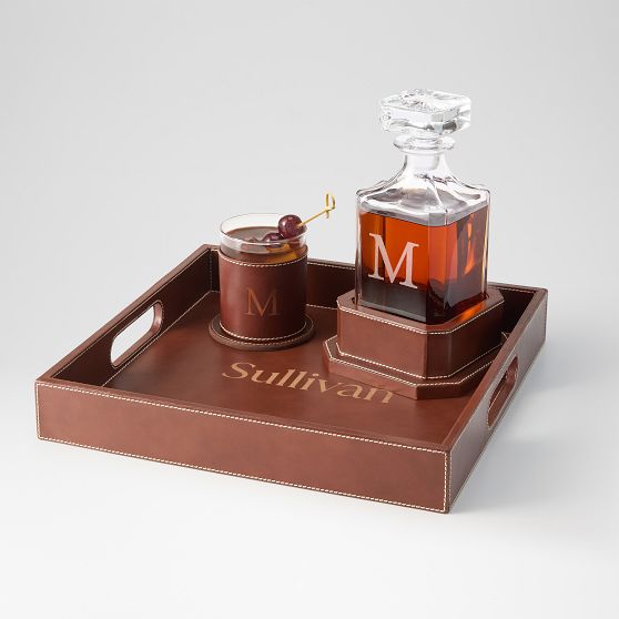 Manhattan Leather Decanter and Base