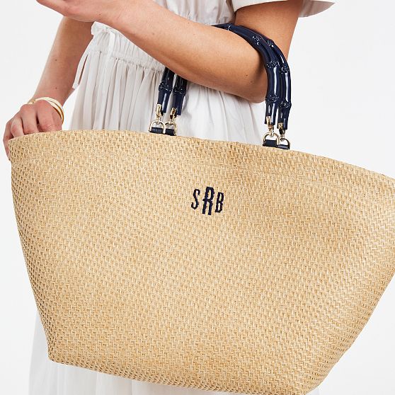 Waterproof Raffia Bamboo Tote