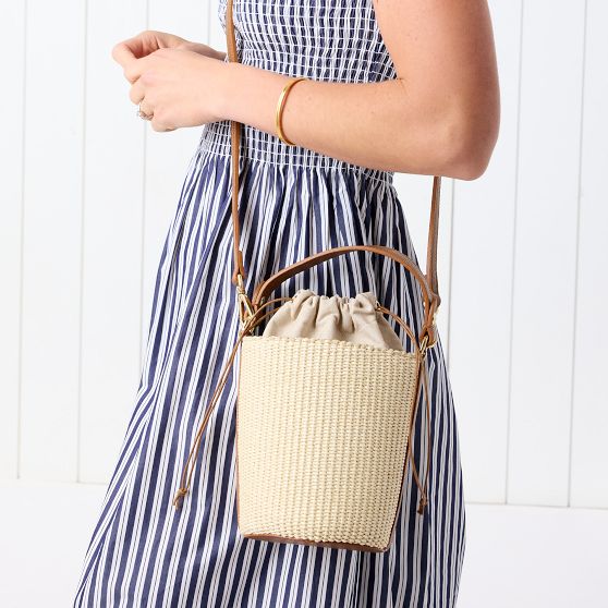 Isabella Italian Raffia Bucket Bag