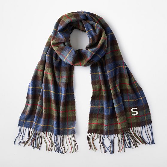 Italian Woven Cotton Plaid Scarf