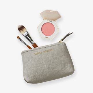 signature leather cosmetic pouch
