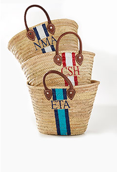 Hand-Painted Straw Beach Bag