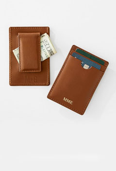 Leather Money Clip Wallet