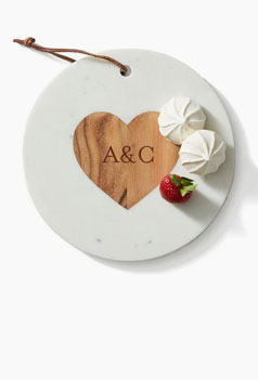 Wood & Marble Heart Cheese Board